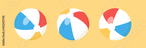 Inflatable ball for beach and water games. Set of beach ball . Beach ball. Flat style