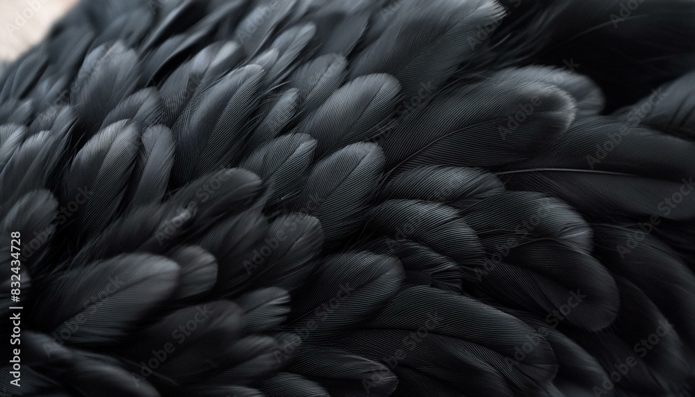 Obraz premium Soft Elegance: Blurred Black Wool Feather Background
