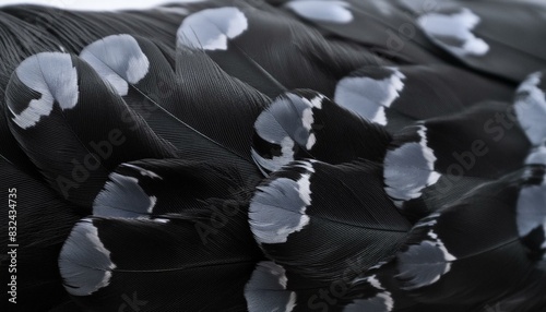 Soft Elegance: Blurred Black Wool Feather Background"