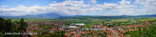 Rasnov town panoramic view, Transylvania, Romania
