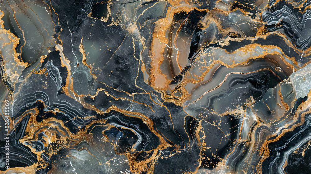 Abstract Gold Patterned natural of black marble texture background Abstract Gold Patterned natural of black marble texture background