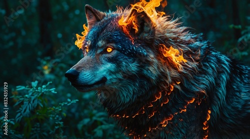 wolf Chase the Ages with Untamed Spirit generative AI