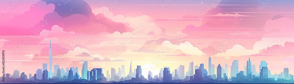 City Skyline Silhouettes A Metaphor for the Startup Journey to Success, flat design, minimal