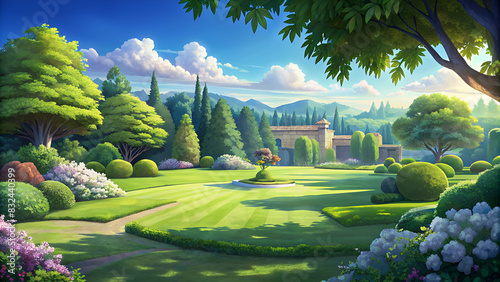 Beautiful manicured Spring summer nature