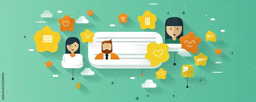 Naklejka premium Customer Feedback The ultimate guide to collecting, analyzing, and leveraging customer feedback to improve your business, flat design, minimal