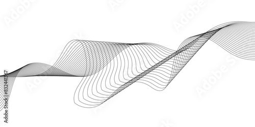 Abstract wavy lines on transparent background with grey smooth element swoosh speed wave modern stream background. You can used for banner, template, wallpaper, business wave curve lines background. 