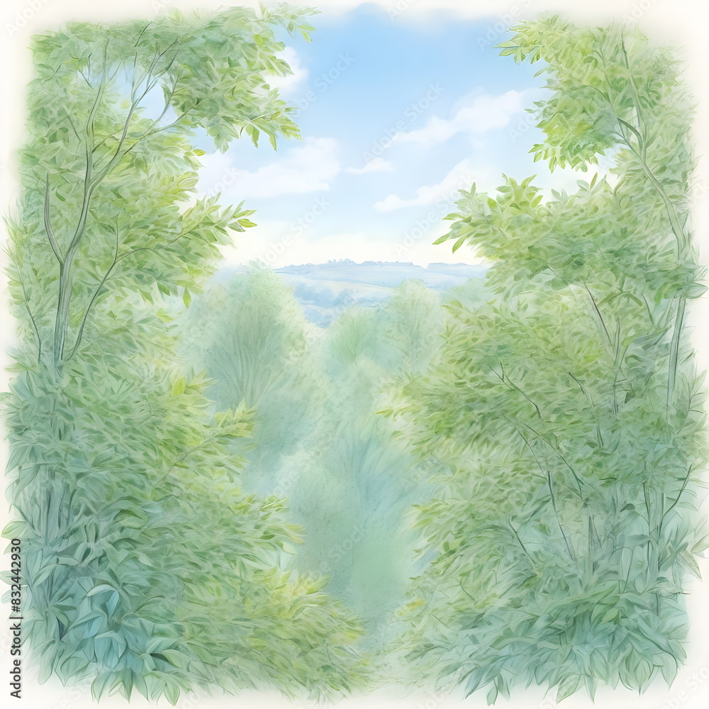 Obraz premium summer sky through trees