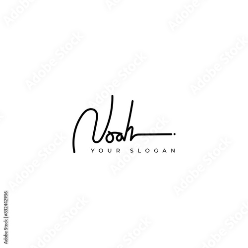 Noah name signature logo vector design