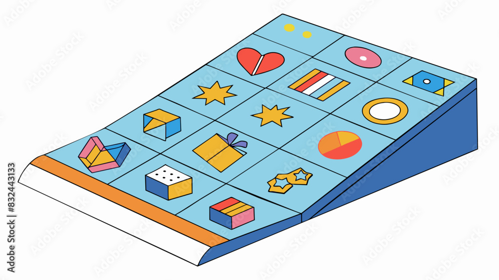 A rectangular sheet of paper with colorful images and symbols printed on it. It is folded multiple times and used to contain important information or. Cartoon Vector. A rectangular sheet of paper with colorful images and symbols printed on it. It is folded multiple times and used to contain important information or. Cartoon Vector.