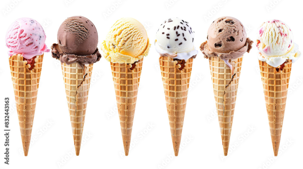 Ice cream scoop on waffle cone Ice cream scoop on waffle cone