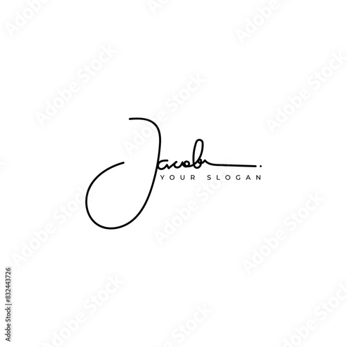 Jacob name signature logo vector design