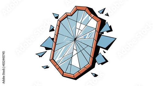 A shattered mirror reflecting fragmented images that symbolize the divisive and fractured effects of hate on individuals and society.. Cartoon Vector.