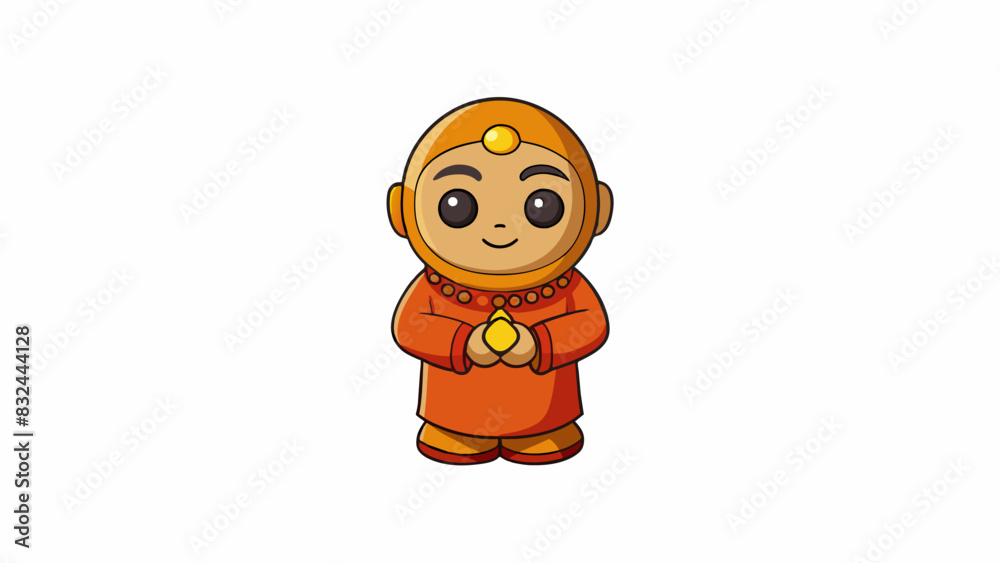 A small clay figurine passed down through generations is believed to bring good luck and blessings to its owner through its connection to a revered. Cartoon Vector. A small clay figurine passed down through generations is believed to bring good luck and blessings to its owner through its connection to a revered. Cartoon Vector.