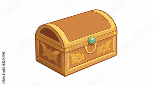 A small cedar chest passed down through generations emitting a faint scent of vanilla and sawdust. The surface is smooth to the touch with golden. Cartoon Vector.