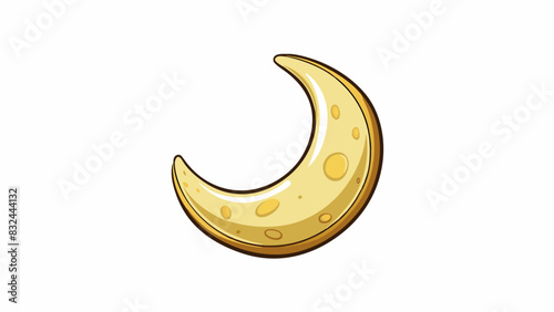 A small delicate bone with a smooth and shiny surface shaped like a crescent moon. Its lightweight and fragile appearance suggests it may be located. Cartoon Vector.