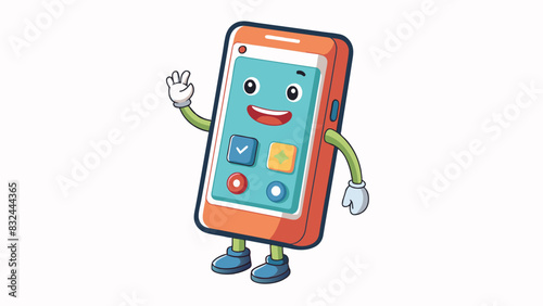 A smartphone responds to voice commands opening apps or making calls based on the users requests. Its sleek design and sensitive screen make it. Cartoon Vector.