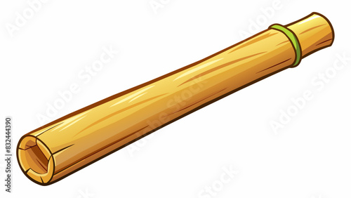 A smooth polished stick harvested from a bamboo plant. It is cylindrical in shape and has a shiny almost glossy finish.. Cartoon Vector.