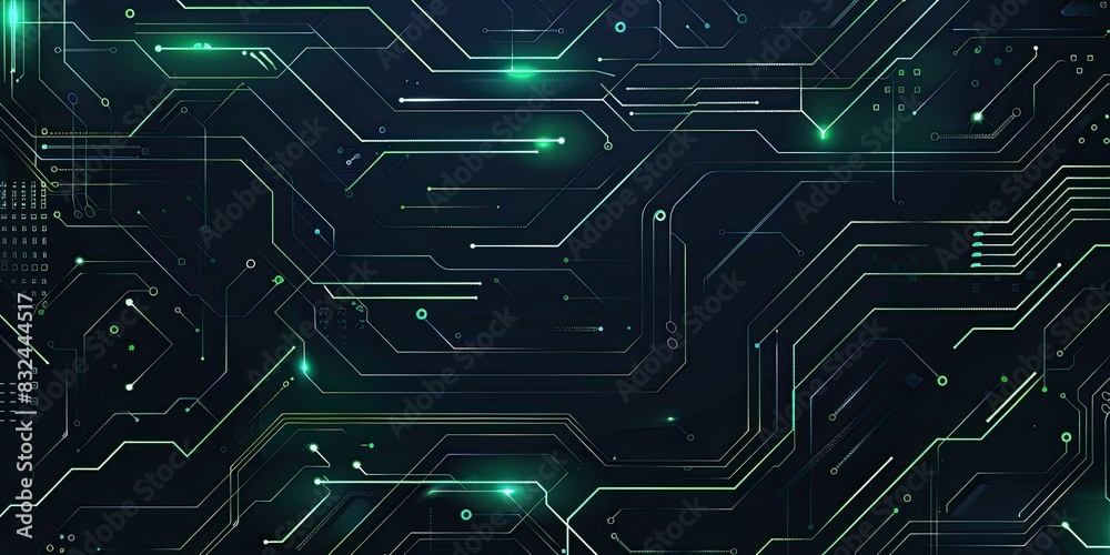 a image of a computer circuit board with many green lights a image of a computer circuit board with many green lights