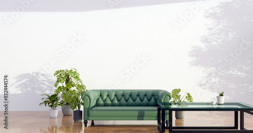 3D Modern living room sofa and plant
