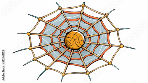 A tangled web Debt is often described as a web that can and entangle people in financial troubles. In this illustration the web is made of thin but. Cartoon Vector.