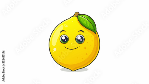 A tangy lemon with smooth shiny skin and a sour fragrance. Its yellow is juicy and tart perfect for adding a burst of flavor to dishes.. Cartoon Vector.