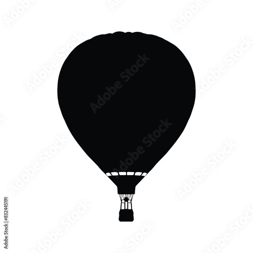 Hot Air Balloon Silhouette Vector Illustration