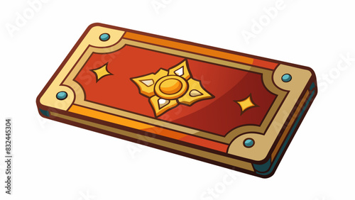 A thick and sy card adorned with intricate designs and metallic detailing serving as a valuable entry pass to an exclusive and highly soughtafter. Cartoon Vector.