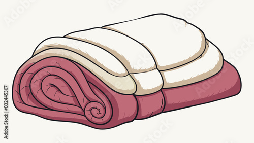 A thick cozy blanket made of soft fleece material perfect for snuggling up on a cold winter night.. Cartoon Vector.
