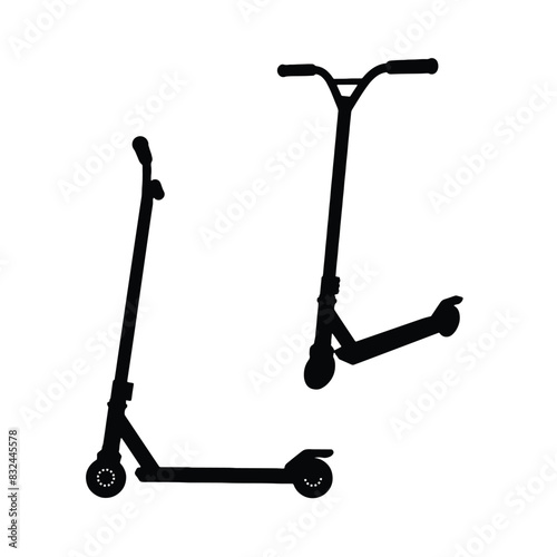 Kick Scooter Vector Art Silhouette