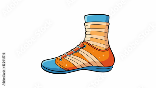 A twisted ankle with a swollen and discolored foot. The ankle is unable to bear weight and is tender to the touch.. Cartoon Vector.