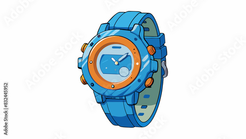 A waterproof watch with a scratchresistant face and precise timekeeping capable of functioning flawlessly in any weather or environment.. Cartoon Vector. photo