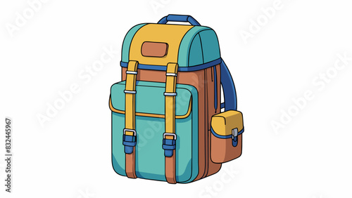 A wellprepared backpack This durable backpack is equipped with multiple compartments and pockets providing ample space to fit all necessary supplies. Cartoon Vector.