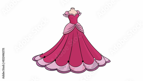 Adorned with delicate lace and intricate beading a flowing evening gown cascades to the ground in a cascade of ethereal fabric evoking the desire to. Cartoon Vector.