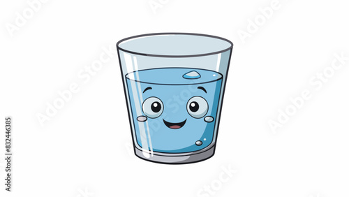 After stirring vigorously the sediment in the glass of water gradually settled to the bottom leaving the top clear and pure.. Cartoon Vector.