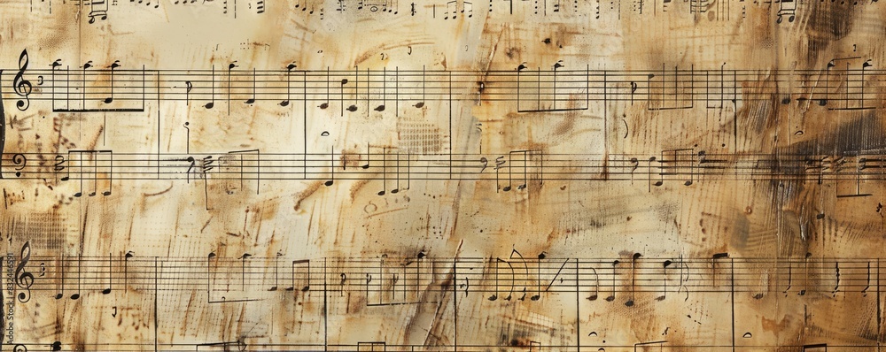 Fototapeta premium a image of a sheet of music with notes on it