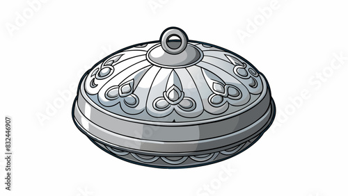 As I strolled through the bustling market my attention was caught by an intriguing trinket on display. Its polished silver surface reflected the light. Cartoon Vector.