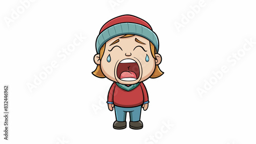 As she burst into tears her cry became a highpitched wail piercing the stillness of the night. It was raw and full of pain like a ed animals desperate. Cartoon Vector.
