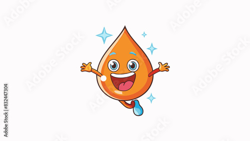 Celebratory Tear This tear is sparkly and bouncy as if its filled with joy and happiness. It jumps off the face and seems to have a life of its own. Cartoon Vector.