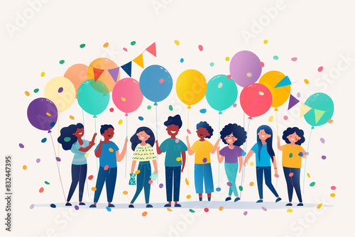 Children Holding Balloons at Party