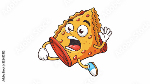 Crunchy crunch A crisp and crackling sound often associated with biting into a hard object like chips or leaves.. Cartoon Vector.