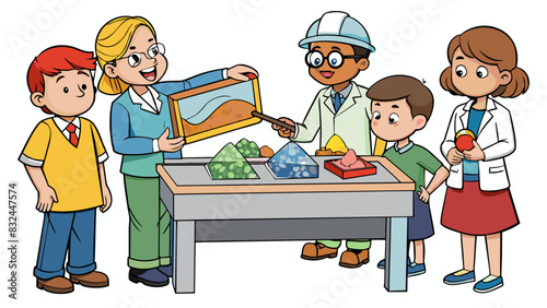 During this lesson students will explore the different properties of rocks and minerals. They will observe the luster color and hardness of various. Cartoon Vector.