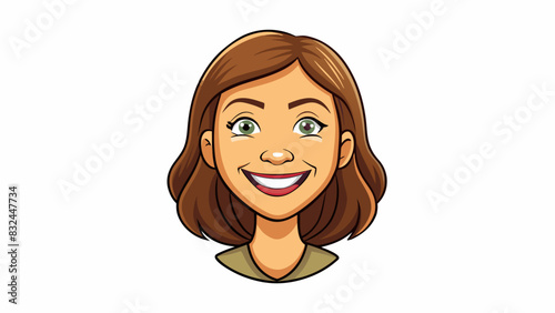 Her smile was warm and bright lighting up her entire face and making everyone in the room feel at ease.. Cartoon Vector.