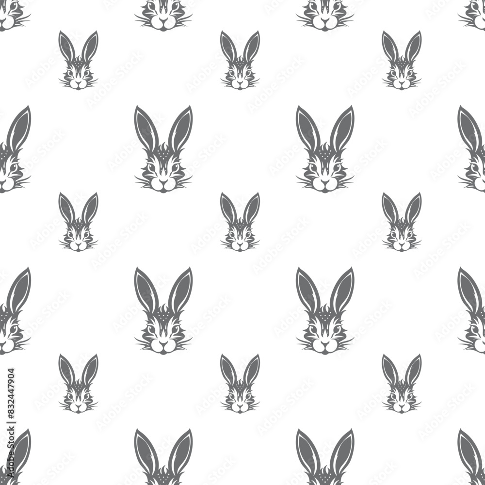 Bunny Most Wanted Seamless Vector Pattern Design Bunny Most Wanted Seamless Vector Pattern Design