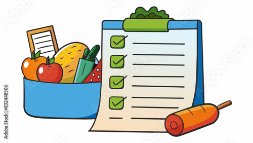 Its like a grocery list listing items in a specific order for easy retrieval during a shopping trip.. Cartoon Vector.