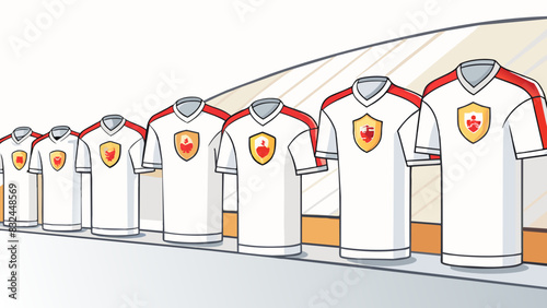 Lined up in neat rows the crisp white jerseys of the competing teams seemed to glow under the intense gaze of the players and fans alike. Each one. Cartoon Vector.