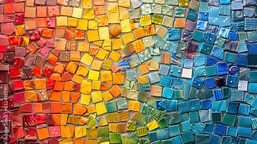 colorful background with a mosaic of tiny  vibrant tiles