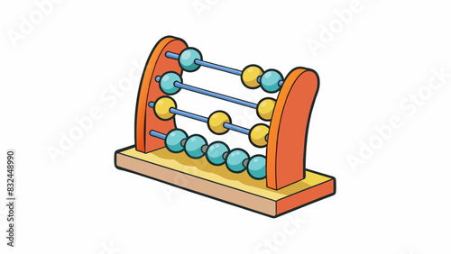 Score is a set of round plastic beads threaded onto a wire resembling a miniature abacus. Each bead represents a certain numerical value and can be. Cartoon Vector.