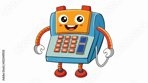 Some telephones have a small screen on the handset or base displaying important information like caller ID or the time and date. The buttons on the. Cartoon Vector.