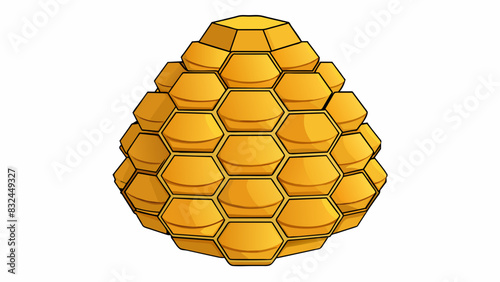 The beehive was a work of art its hexagonal compartments expertly crafted with precision and attention to detail. Each compartment was perfectly. Cartoon Vector.