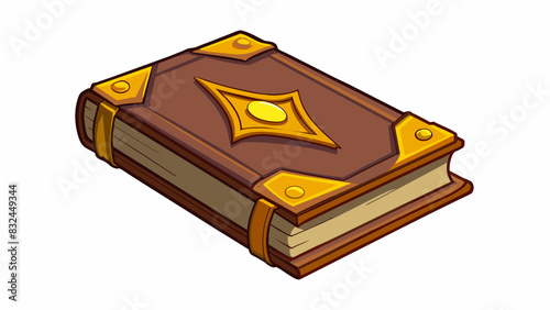 The book was a hefty tome with a thick leatherbound cover and gold embossed lettering. Its wellworn pages and musty smell gave it the appearance of a. Cartoon Vector.